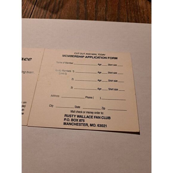 Vintage Rusty Wallace Fan Club Miller Nascar Bumper Sticker Race Car Mancave - Picture 6 of 9